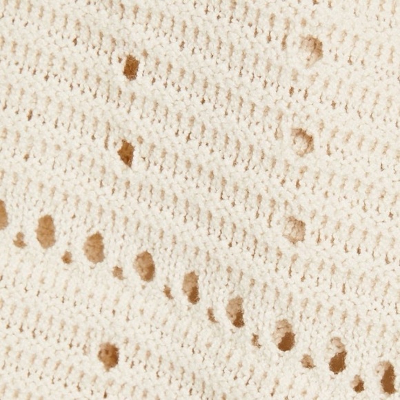 A.L.C. Intarsia Knit Sweater Crochet Cotton Pullover Puff Classic Minimalist XS - Picture 3 of 14